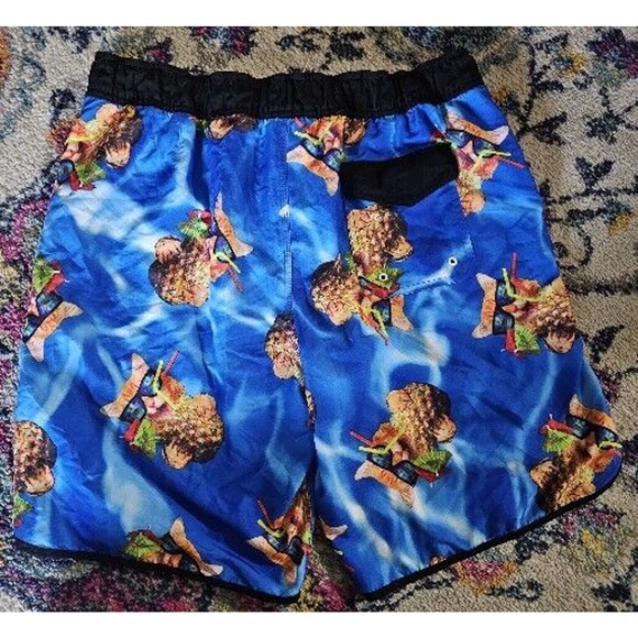 Bioworld Cat Pineapple Print Mesh Lined Swim Trunks Boardshorts Men's LARGE - Picture 5 of 5